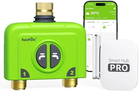 WiFi Water Timer for Garden Hose, 2 Zone, RainPoint