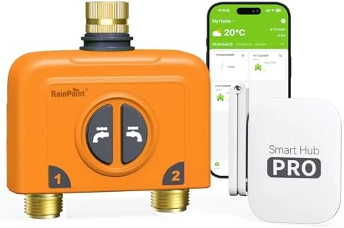 WiFi Water Timer for Garden Hose, 2 Zone, RainPoint