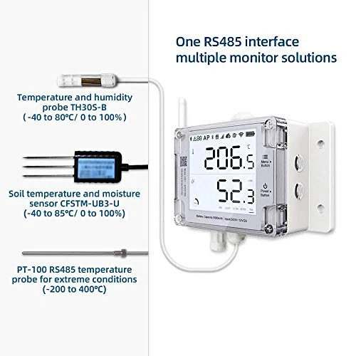 GS1-AETH1RS + Soil Temperature Moisture Probe Ethernet Thermometer Hygrometer, WiFi Temperature Humidity Sensor, Digital... — Soil Moisture Sensor, UbiBot