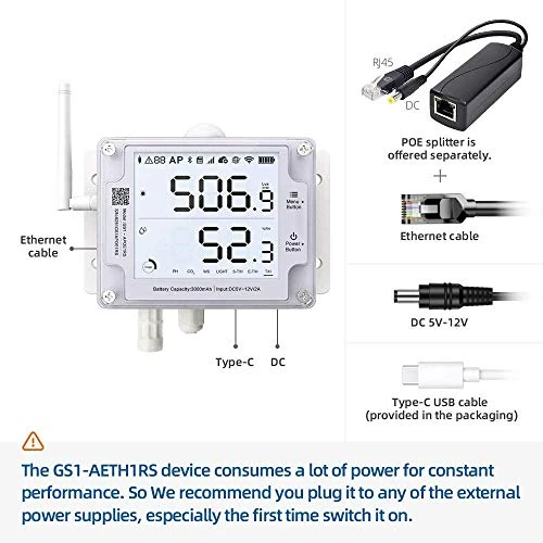 GS1-AETH1RS + Soil Temperature Moisture Probe Ethernet Thermometer Hygrometer, WiFi Temperature Humidity Sensor, Digital... — Soil Moisture Sensor, UbiBot