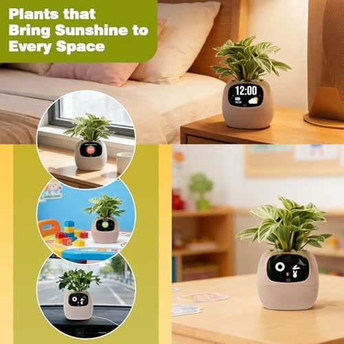 Smart Plant Pot with Visual Display — Soil Moisture Sensor, PLANTSIO
