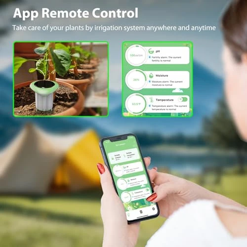 Solar Powered Soil Sensor WiFi Smart Plant Monitor — Soil Moisture Sensor, Garosa