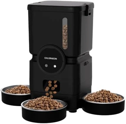 Automatic Cat Feeder for 3 Cats with Slow Feed, 6L Smart WiFi Pet Feeder — Automatic Pet Feeder, Chloraeon