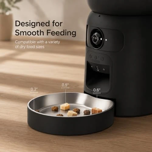 Smart Pet Feeder with 2K Dual Camera & AI Recognition — Automatic Pet Feeder, Bestmotoring