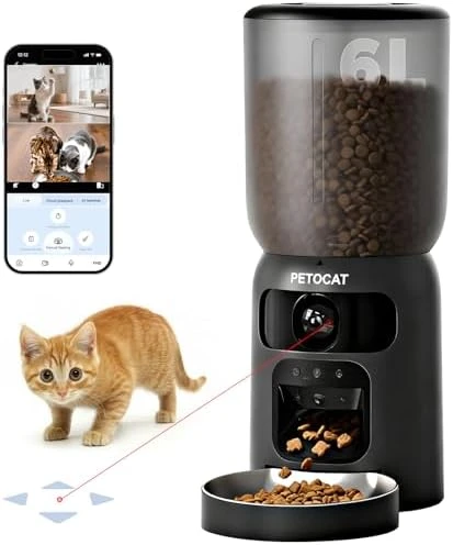 AI Automatic Cat Feeder with 2K HD Dual Cameras — Automatic Pet Feeder, PETOCAT
