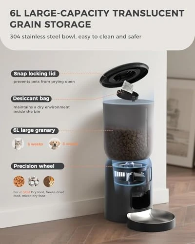 AI Automatic Cat Feeder with 2K HD Dual Cameras — Automatic Pet Feeder, PETOCAT