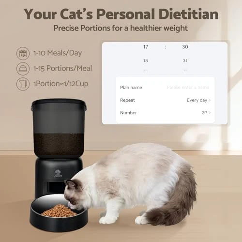 Automatic Cat Feeder, 5G WiFi Auto Food Dispenser with Desiccant Bag, 5L Timed Pet Feeder — Automatic Pet Feeder, MYGODPET