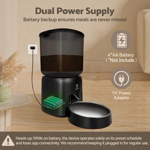 Automatic Cat Feeder, 5G WiFi Auto Food Dispenser with Desiccant Bag, 5L Timed Pet Feeder — Automatic Pet Feeder, MYGODPET