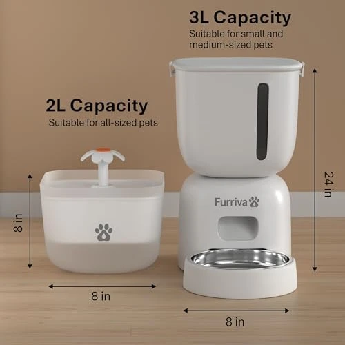 Automatic Cat Feeder and Water Fountain Set — Automatic Pet Feeder, Furriva