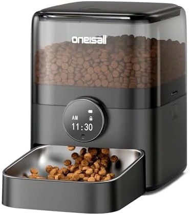 Automatic Cat Feeder for Large Kibble and Snacks, 12 Cups/3L Timed Pet Feeder for Cats Indoor, Programmable Dry Food... — Automatic Pet Feeder, oneisall