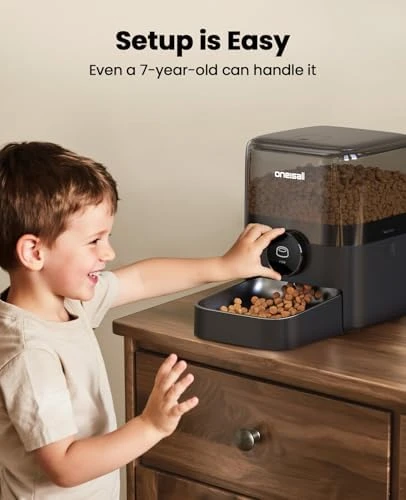 Automatic Cat Feeder for Large Kibble and Snacks, 12 Cups/3L Timed Pet Feeder for Cats Indoor, Programmable Dry Food... — Automatic Pet Feeder, oneisall