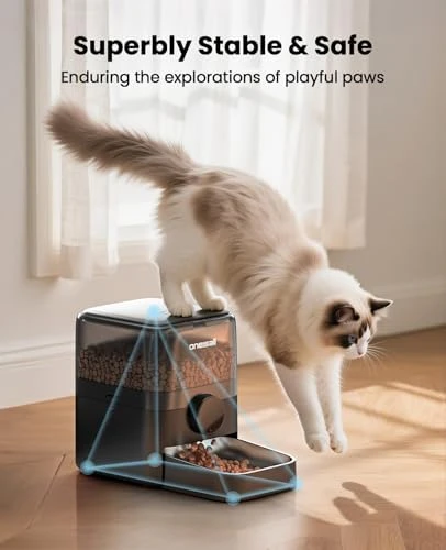 Automatic Cat Feeder for Large Kibble and Snacks, 12 Cups/3L Timed Pet Feeder for Cats Indoor, Programmable Dry Food... — Automatic Pet Feeder, oneisall