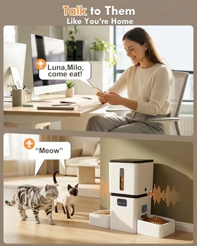 Automatic Cat Feeder with Dual Cameras and Bowls — Automatic Pet Feeder, Yakry