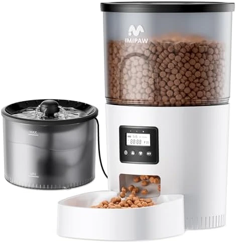 Automatic Feeder and Water Dispenser Combo — Automatic Pet Feeder, IMIPAW