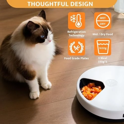 Cat Wet Food Automatic Feeder with Cooling — Automatic Pet Feeder, SAROSORA