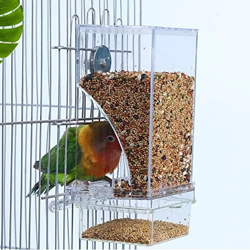 No Mess Bird Cage Feeder with Perch — Smart Bird Feeder, Hamiledyi
