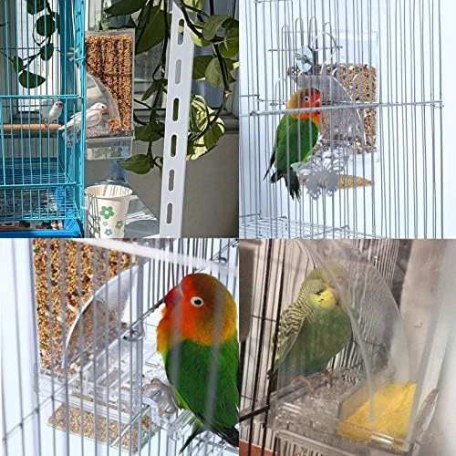 No Mess Bird Cage Feeder with Perch — Smart Bird Feeder, Hamiledyi