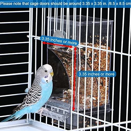 No Mess Bird Cage Feeder with Perch — Smart Bird Feeder, Hamiledyi