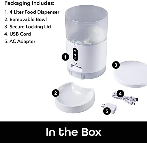 Smart Feeder, 4 Liter Automatic Pet Dog and Cat Feeder — Automatic Pet Feeder, Merkury Innovations