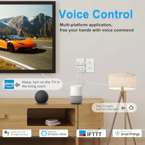 16A WiFi Dual Smart Outlet Plug with 2 Independent Control Sockets — Smart Plug, RODOT