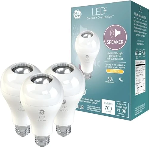 Color Changing Speaker LED Light Bulb with Remote — Smart Light Bulb, GE