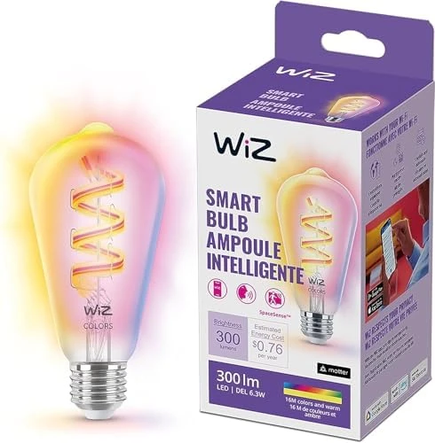Connected Color ST19 Filament Smart Bulb — Smart Light Bulb, WiZ Connected