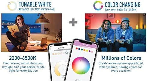 Connected Max Smart LED Bulb A19 60W Tunable White + Color Changing — Smart Light Bulb, Cree Lighting