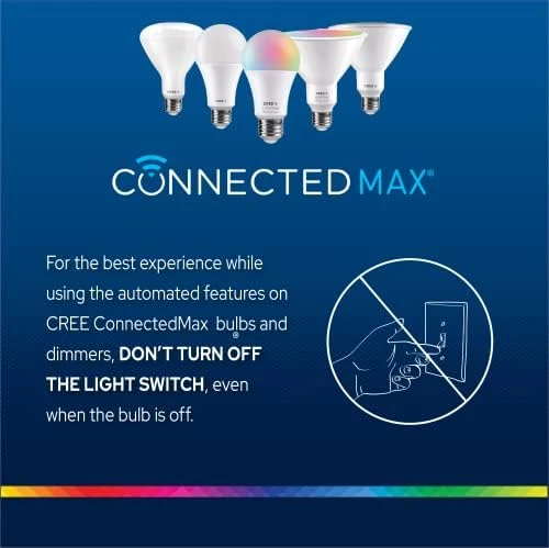 Connected Max Smart LED Bulb A19 60W Tunable White + Color Changing — Smart Light Bulb, Cree Lighting