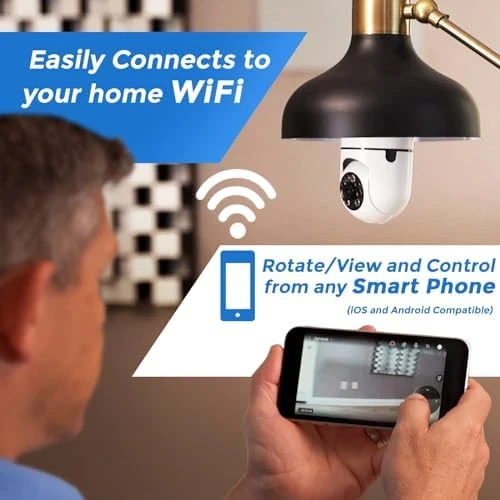 Security Camera, Two Way Talk 1080P HD Video WiFi Smart Camera, Indoor Outdoor Night Vision 360 Degree Motion Detection... — Security Camera, Sight Bulb