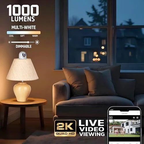 Smart 2K Light Bulb Security Camera — Security Camera, Energizer