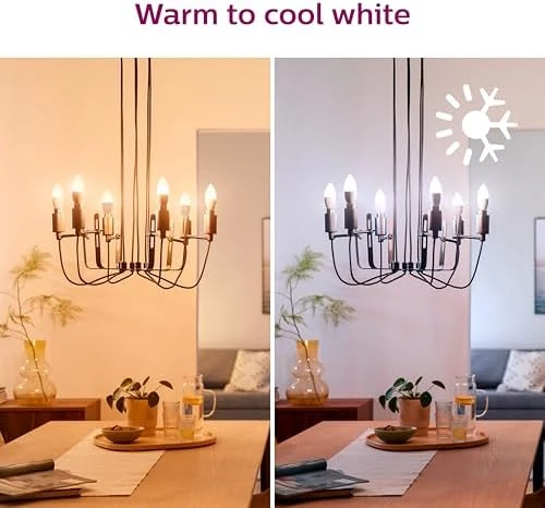 Smart 40W B12 Color LED Candle-Shaped Bulb 4-Pack — Smart Light Bulb, Philips