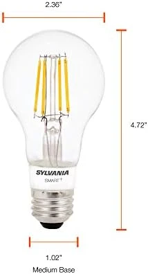 Smart+ Bluetooth Clear Filament Soft White A19 LED Bulb, Compatible with Alexa, Apple HomeKit and Google Assistant — Smart Light Bulb, Visit the LEDVANCE Store