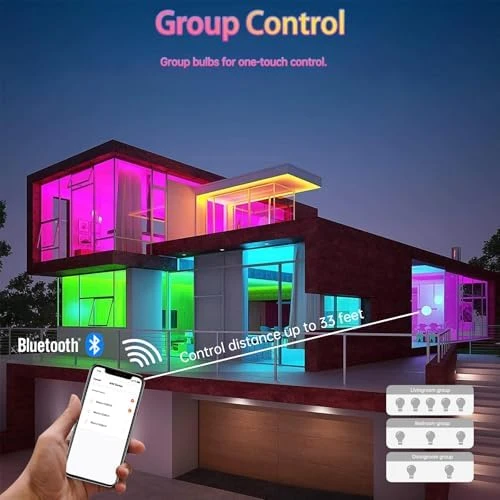 Smart Bluetooth LED Light Bulbs 4-Pack — Smart Light Bulb, Scheinenda