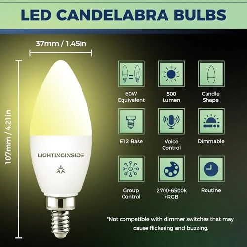 Smart Candelabra Light Bulbs — Smart Light Bulb, Lightinginside