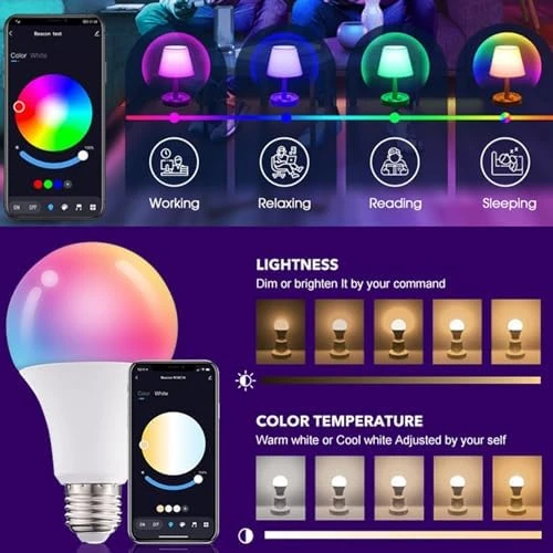 Smart Light Bulbs 4-Pack — Smart Light Bulb, AFINSEA
