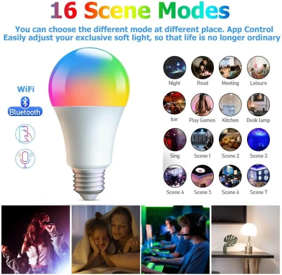Smart Light Bulbs 4-Pack — Smart Light Bulb, AFINSEA