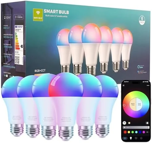 Smart Light Bulbs - Dimmable Color Changing Light Bulb with Bluetooth Music Sync — Smart Light Bulb, FRIDEKO HOME