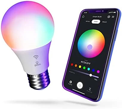 Smart Wi-Fi LED Light Bulb 2-Pack, Dimmable Frosted — Smart Light Bulb, Globe Electric