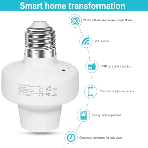 Smart WiFi E27/E26 Light Socket — Smart Light Bulb, AICase