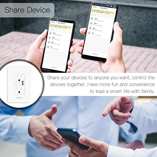 WiFi Smart Wall Outlet, 15A Divided Control 2 in Wall Socket with USB Interface — Smart Plug, MOES