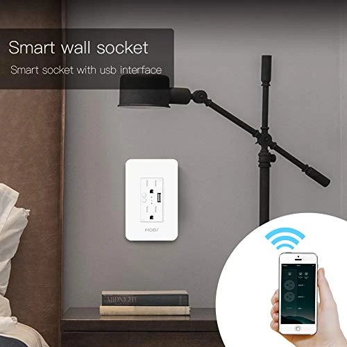 WiFi Smart Wall Outlet, 15A Divided Control 2 in Wall Socket with USB Interface — Smart Plug, MOES