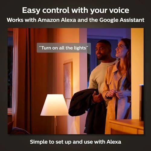A19 White and Color Ambiance LED Smart Color-Changing Bulb (Pack of 4) — Smart Light Bulb, Philips Hue