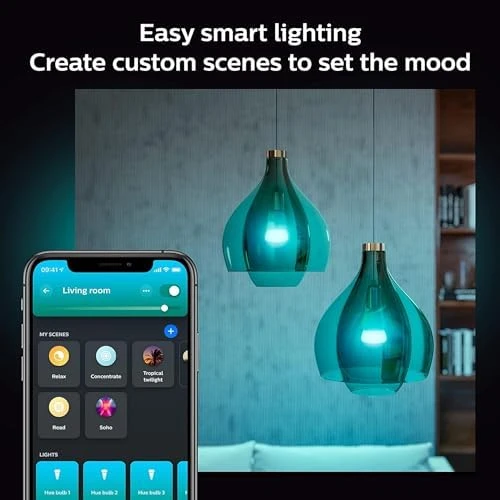 A19 White and Color Ambiance LED Smart Color-Changing Bulb (Pack of 4) — Smart Light Bulb, Philips Hue