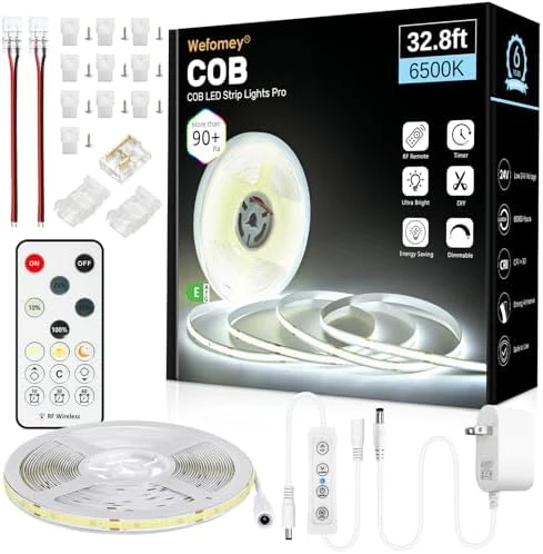 COB LED Strip Light Warm White, 33ft Dimmable 3000K — LED Strip Lights, Wefomey