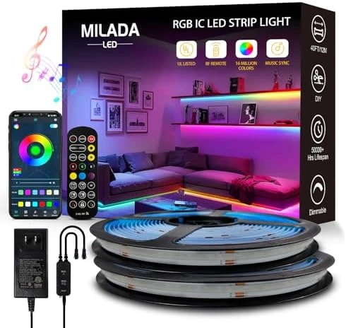 RGB Smart IC COB LED Strip Light, 80ft — LED Strip Lights, MILADALED