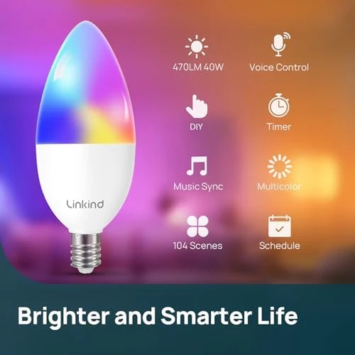 Smart Bulbs, E12 LED Bulb — Smart Light Bulb, Linkind