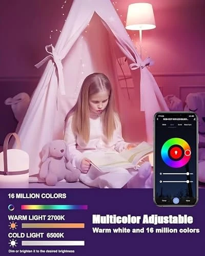 Smart LED Light Bulb, RGB+CCT, 16M Colors — Smart Light Bulb, seapad