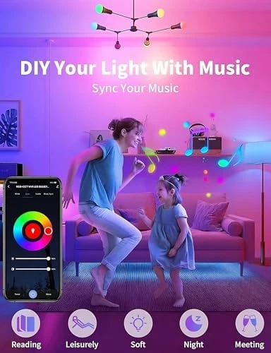 Smart LED Light Bulb, RGB+CCT, 16M Colors — Smart Light Bulb, seapad
