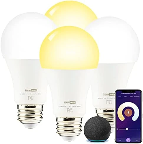Smart LED Light Bulbs 4-Pack — Smart Light Bulb, Homevenus