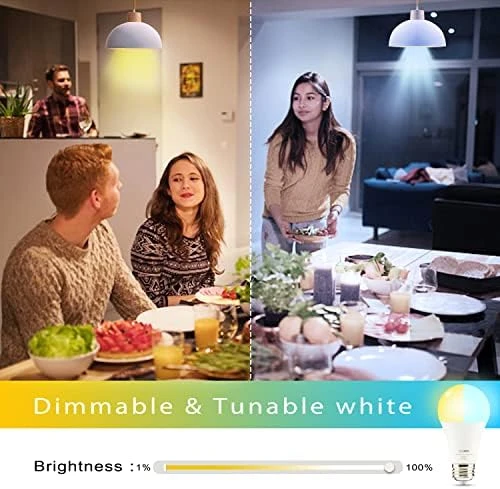 Smart LED Light Bulbs 4-Pack — Smart Light Bulb, Homevenus